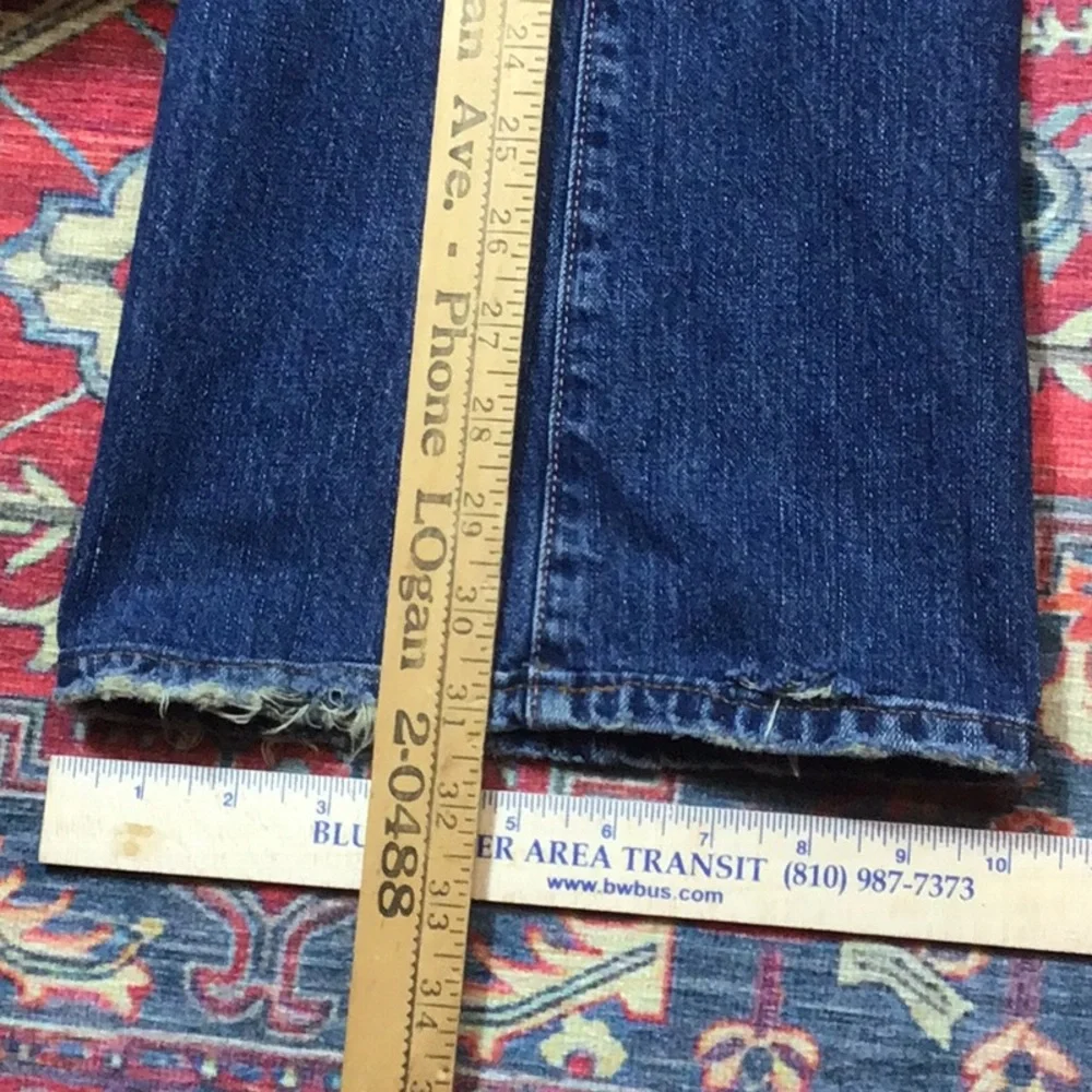 💠 SALT Works ‘Avenue A’ Blue Low Rise Flare Cotton Distressed Denim Sz.30 - Picture 6 of 9